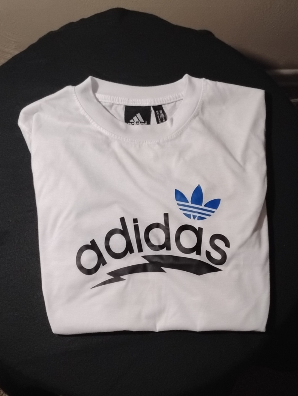 Adidas Originals Lightning Bolt Trefoil Logo Graphic T-Shirt White Medium
